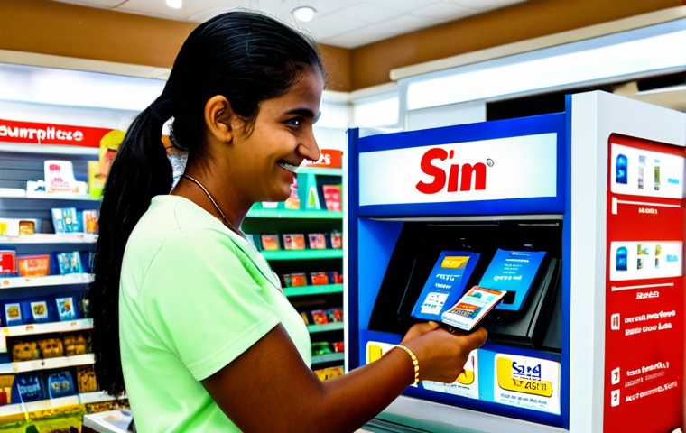 Buying a Local SIM Card**

"A tourist, fully clothed in appropriate vacation attire, purchasing a local SIM card at a brightly lit Emtel store in Grand Baie, Mauritius. The vendor is assisting with the activation. Safe for work, professional setting, perfect anatomy, correct proportions, well-formed hands, appropriate content, family-friendly."

**