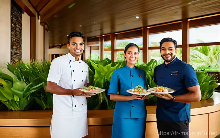 모리셔스 노동 시장 트렌드 - **Prompt:** A young Mauritian female professional in her late 20s, with a radiant smile, is confiden...