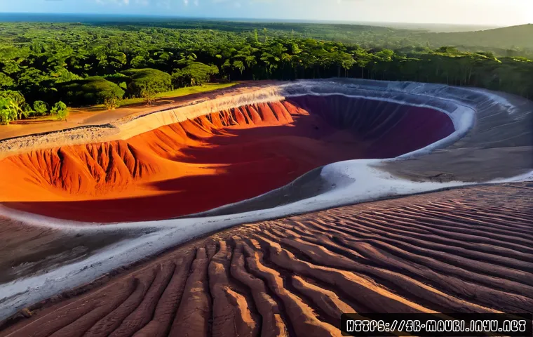 모리셔스 차마렐 7색 대지 - Photorealistic panoramic view of the Chamarel Seven Coloured Earth Geopark in Mauritius, sweeping la...